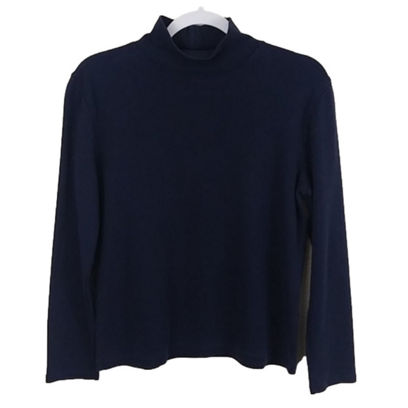 Pendleton Vintage Navy Blue Turtleneck Long Sleeve Pullover Cotton Casual Top - Picture 1 of 4